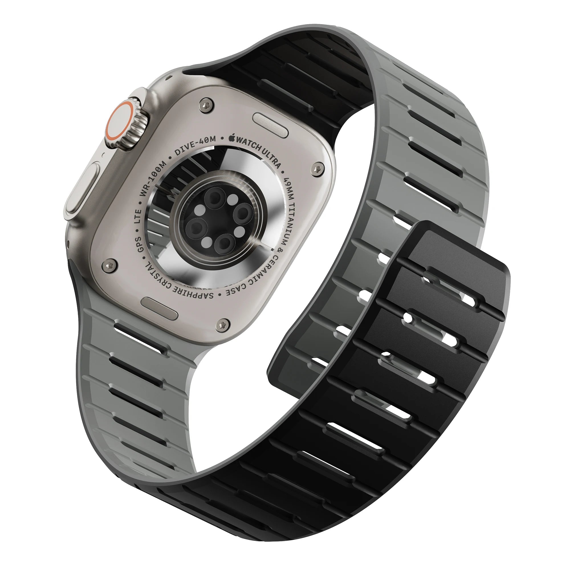 breathable apple watch band – side view with buckle and clasp