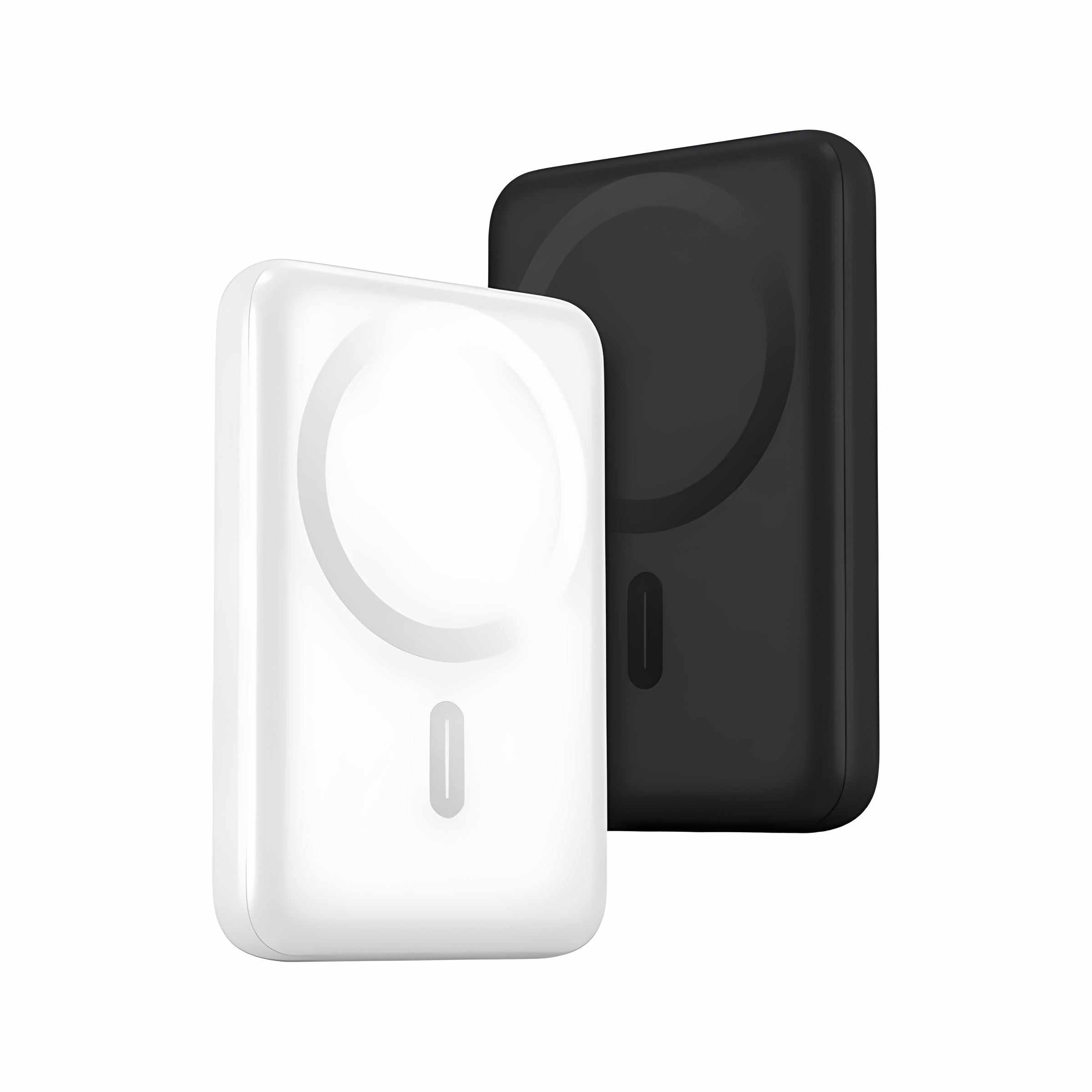 Novoa Snap MagSafe power bank 10,000mAh with 15W wireless and 20W USB-C PD charging in black and white colors