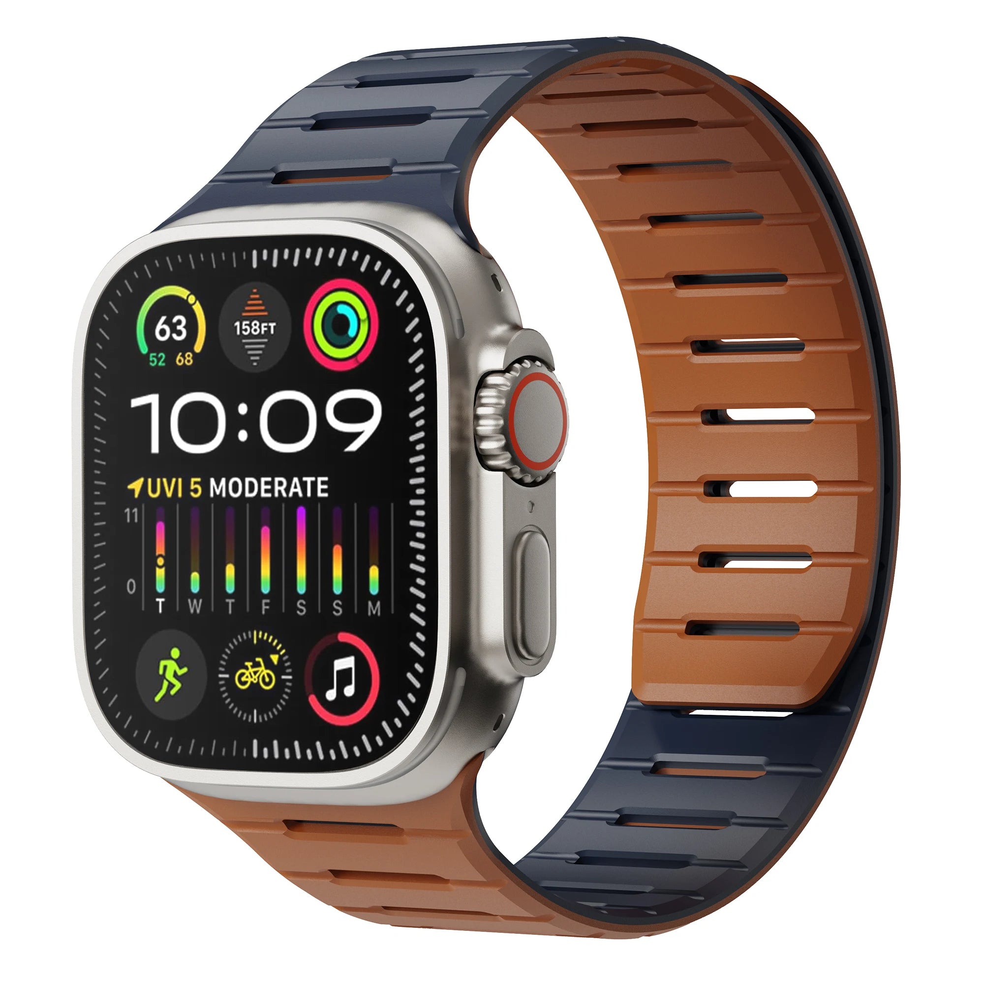 breathable apple watch band – watch band laid flat