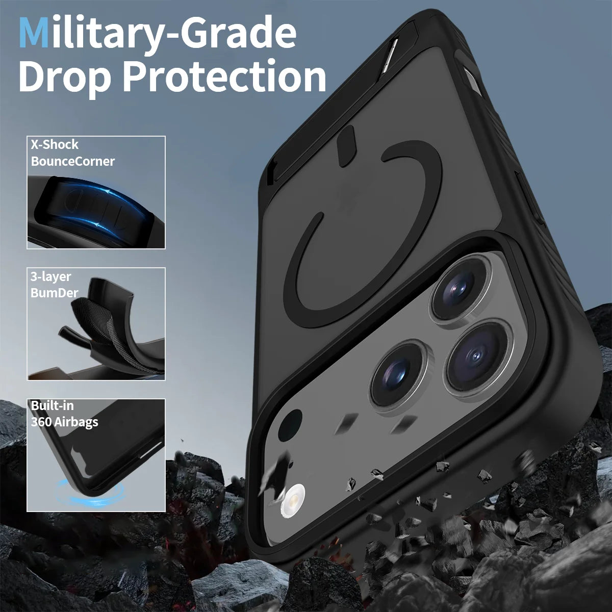 Magnetic Grip Case for iPhone 17