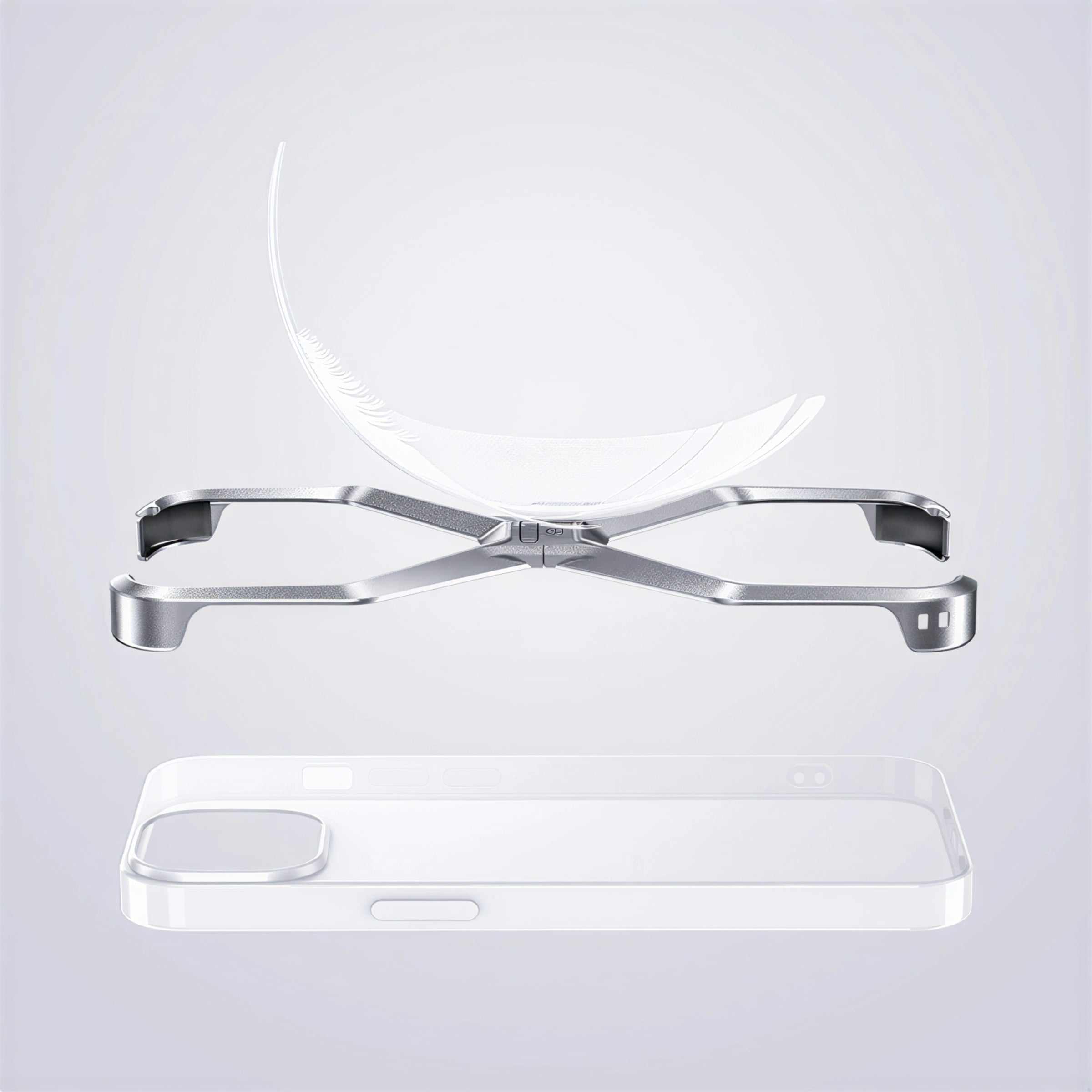 protective phone case – white case front view with strap