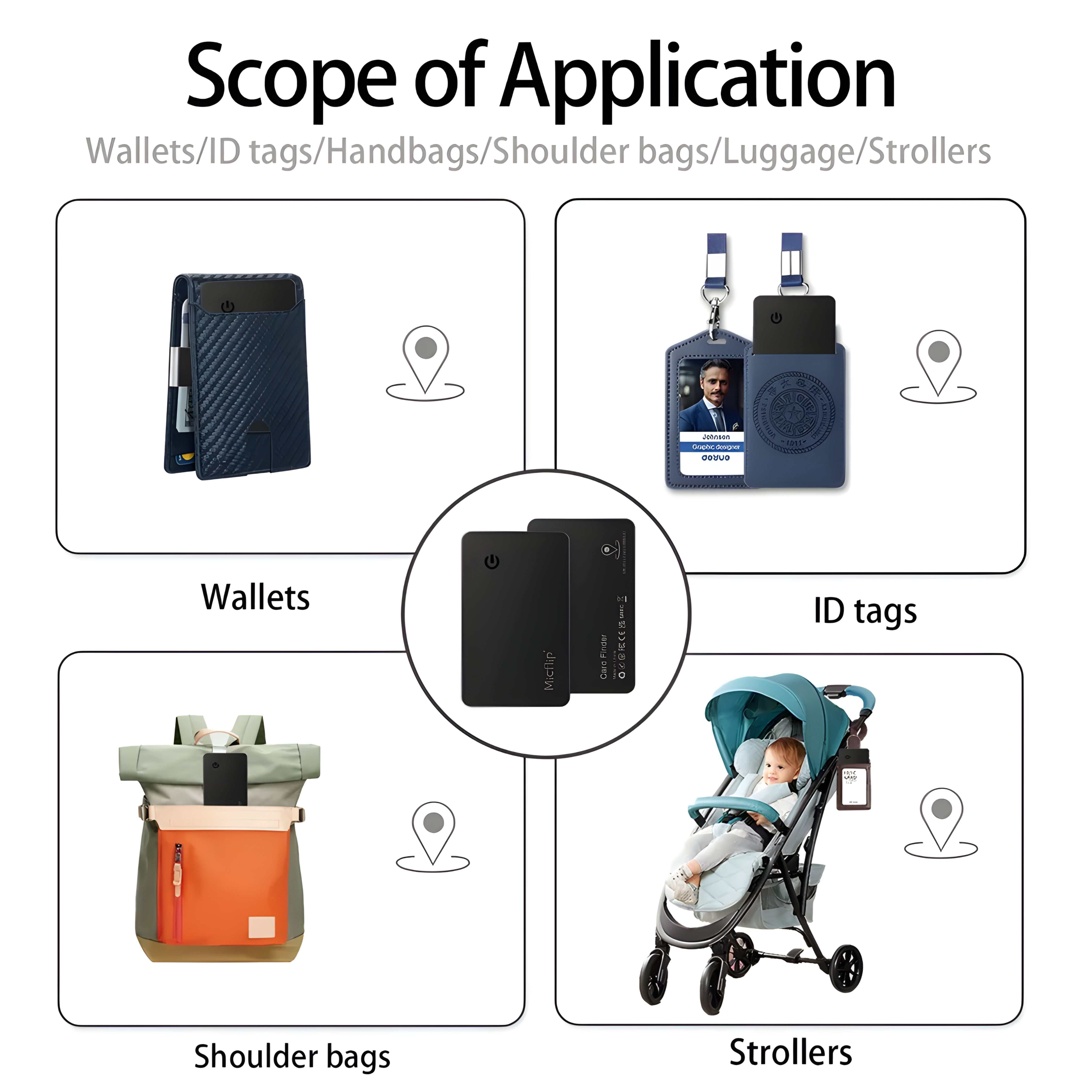 wallet tracker card resting in a backpack pocket for everyday carry