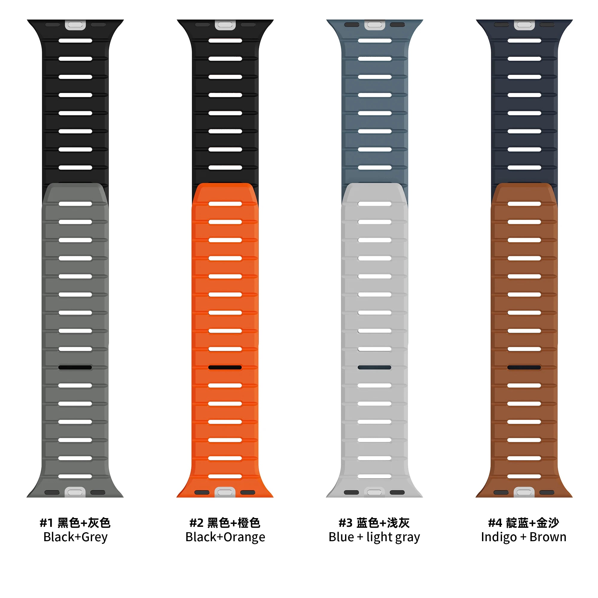 breathable apple watch band – top view showing band design