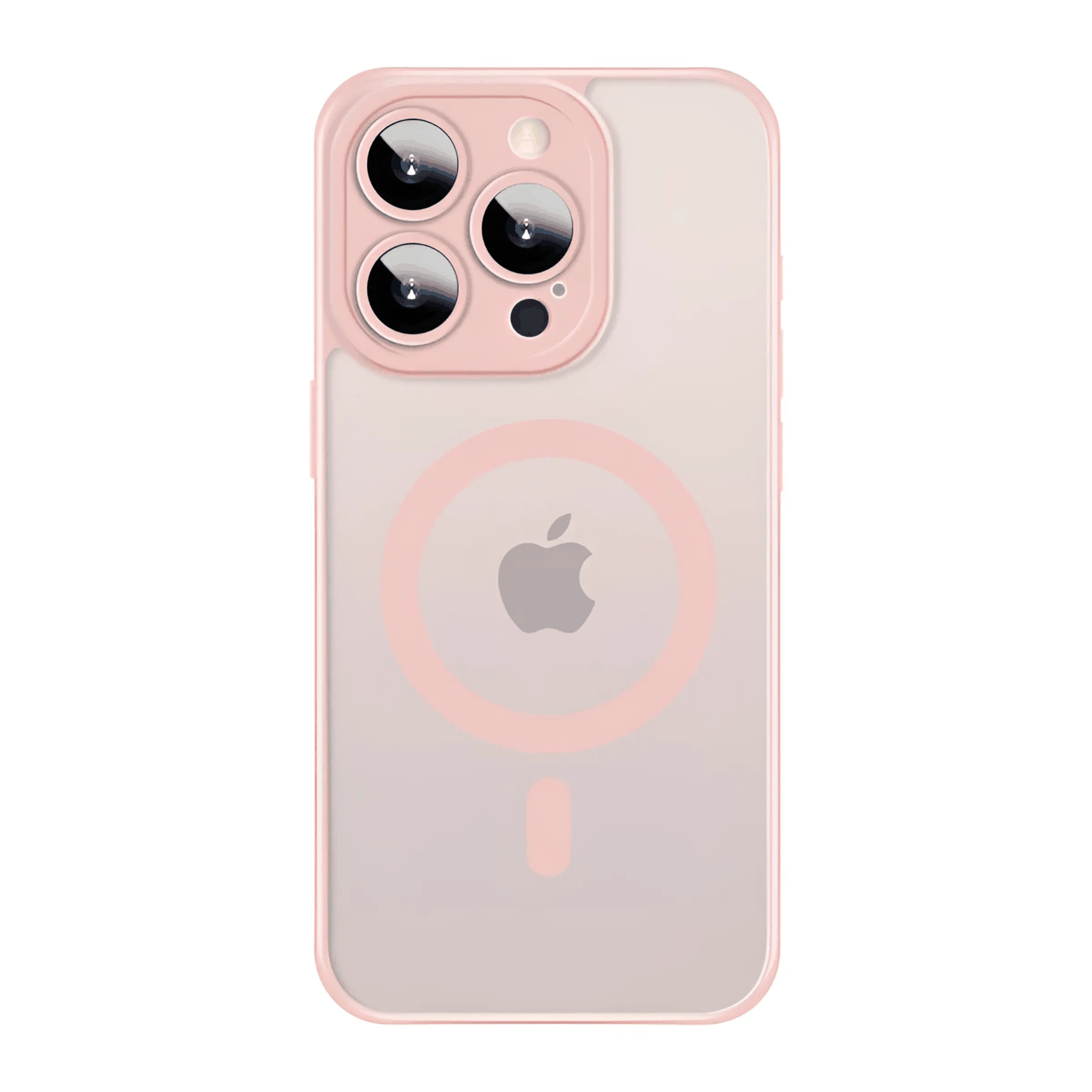 Novoa Vision Guard Core MagSafe iPhone case in pink with clear back and camera protection