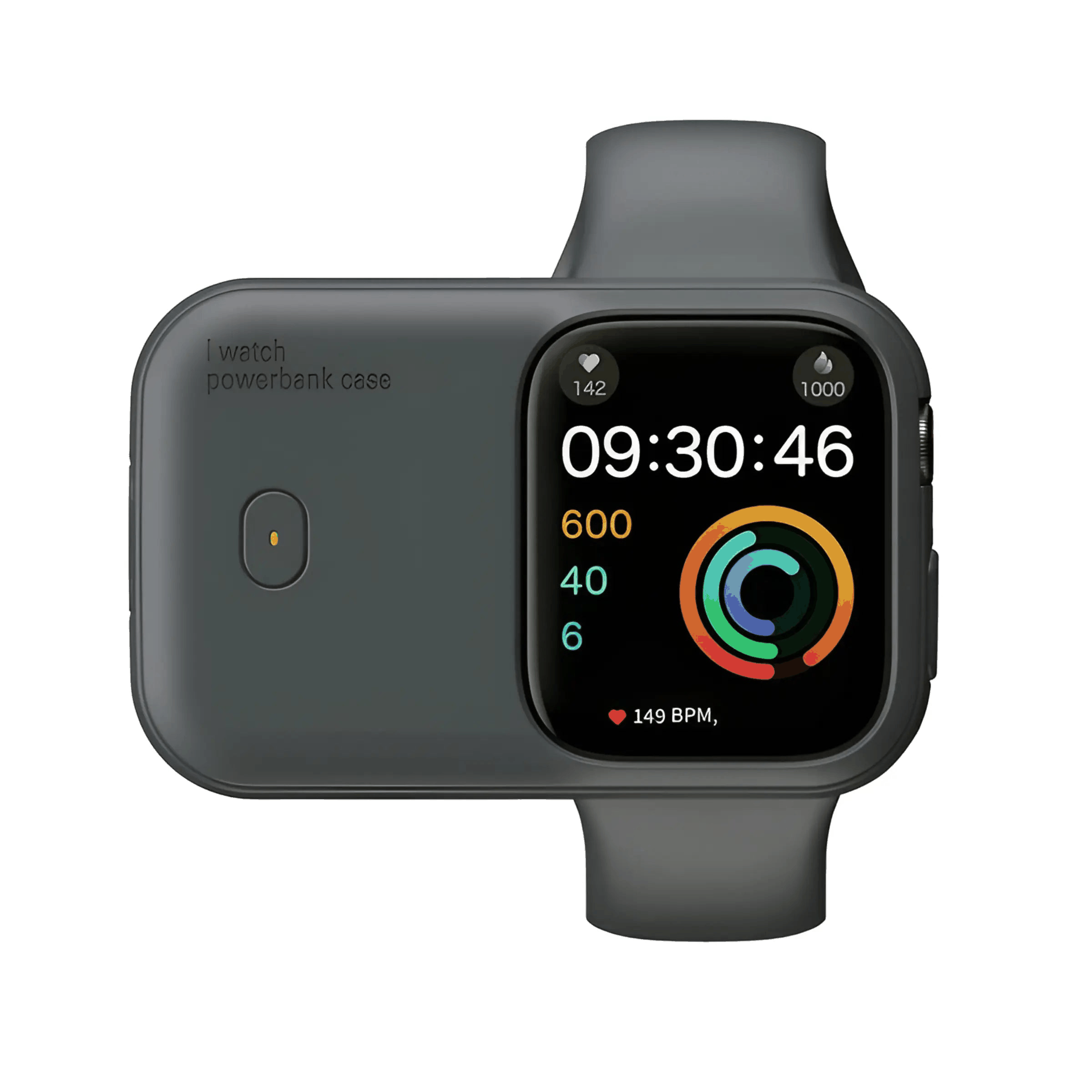 Compact Apple Watch power bank with magnetic charging and USB-C input for convenient, cable-free portable charging