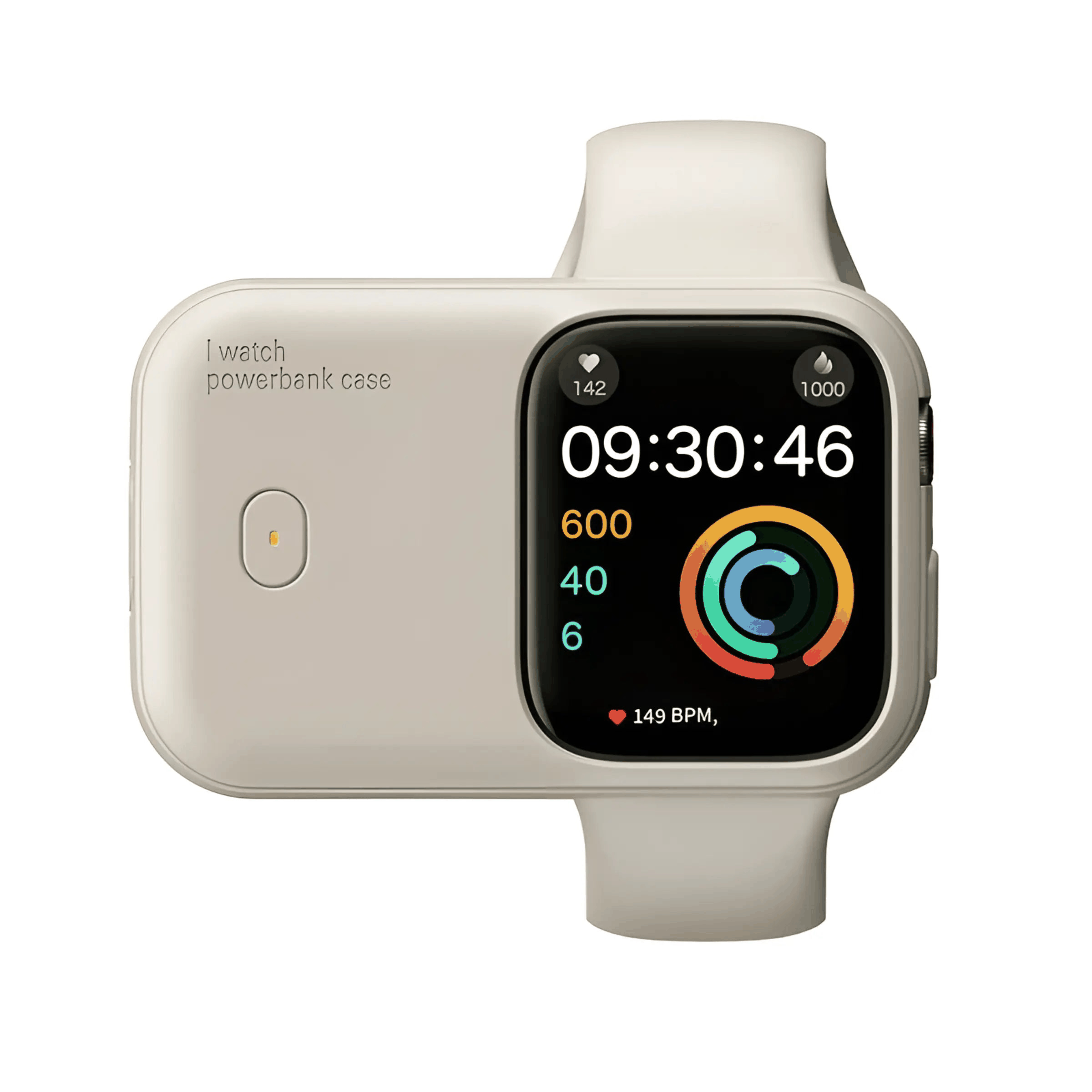 Compact Apple Watch Power Bank with magnetic charging pad and USB-C recharge for on-the-go charging