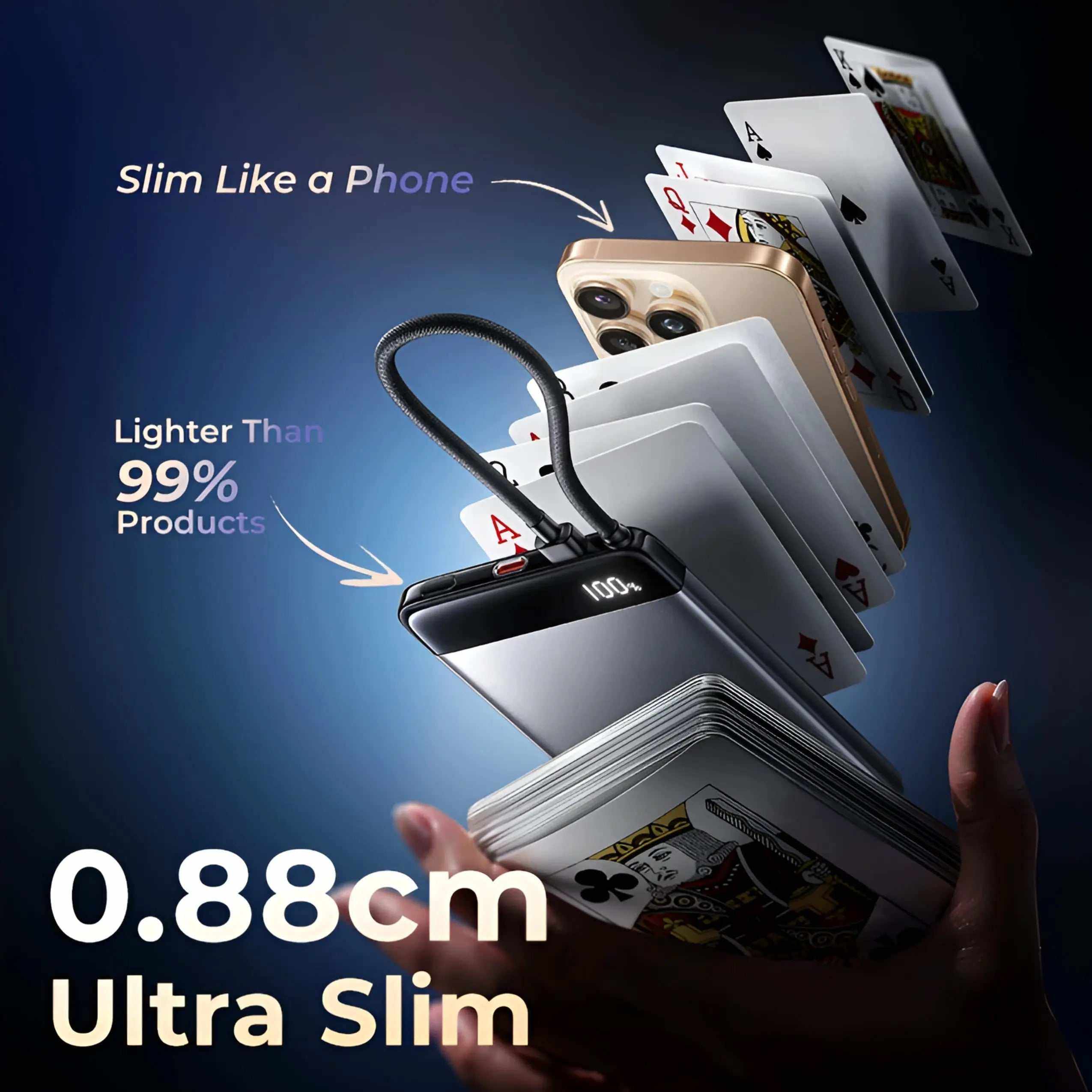 MagSafe power bank 10000mAh ultra slim 0.88cm portable wireless and USB-C fast charger