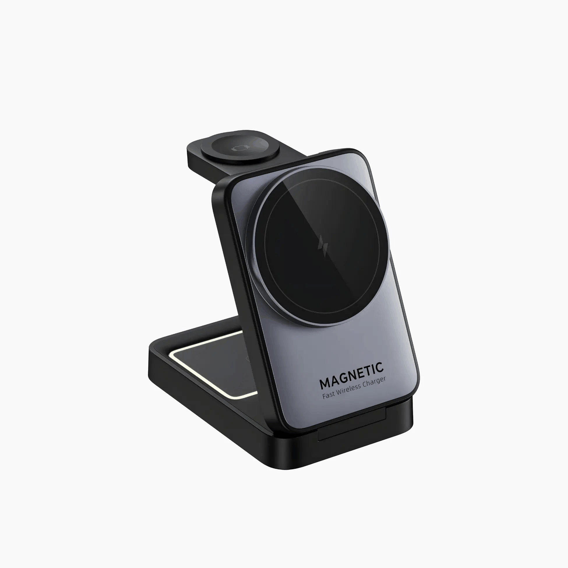 All-in-one MagSafe charging dock for iPhone, Apple Watch, and AirPods with 3-in-1 wireless charging and sleek design