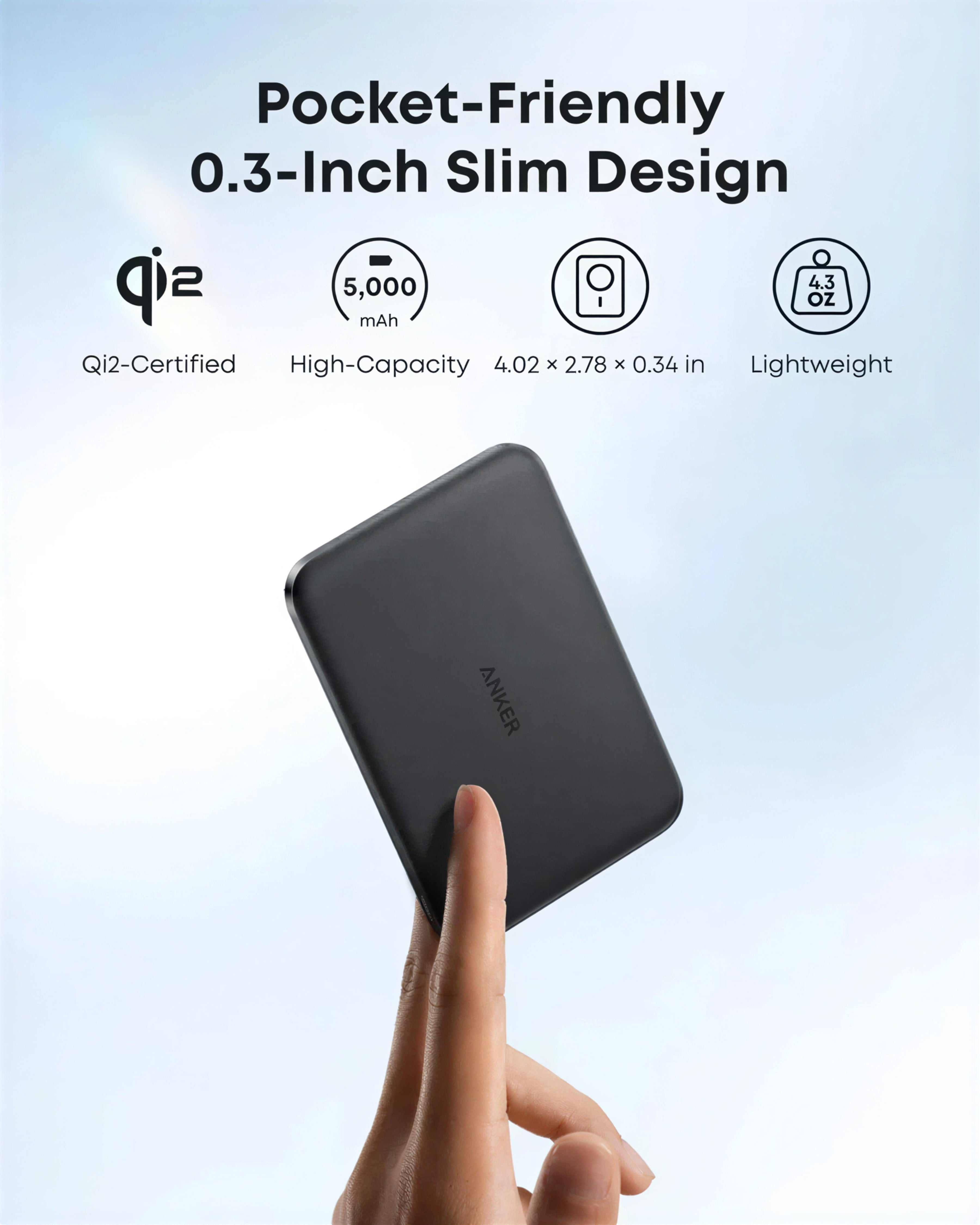 Anker Nano Power Bank (5K, MagGo, Slim)