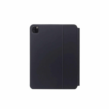 Black iPad keyboard case with trackpad and magnetic snap for multi-angle stand and folio protection