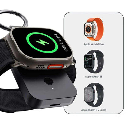 Compact for Apple Watch keychain power bank with 1000mAh capacity and wireless magnetic charging for all Apple Watch models