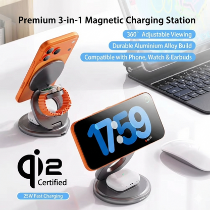 MagFold Qi2 3-in-1 Alloy Stand